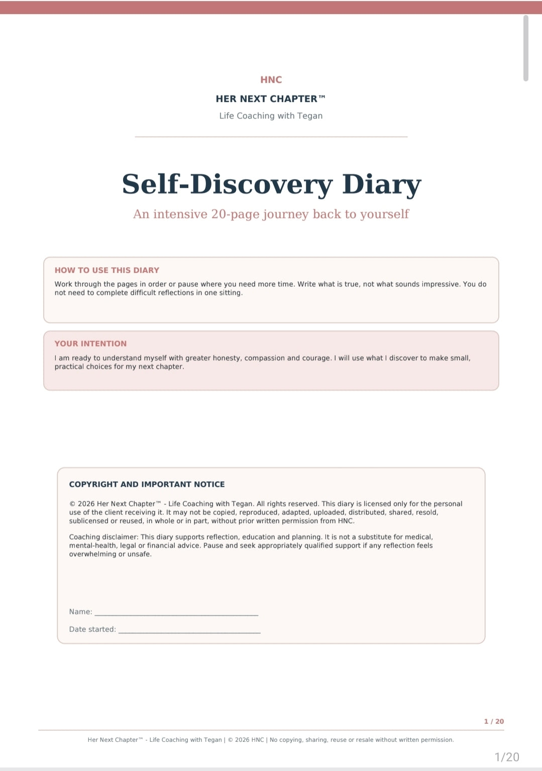 Intensive Self Discovery step 1